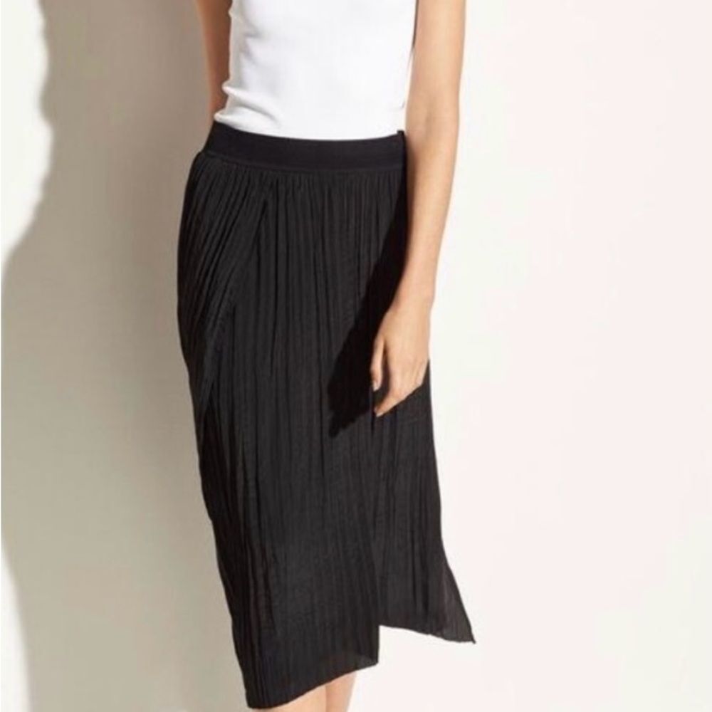 Vince Crinkled Pleated midi skirt